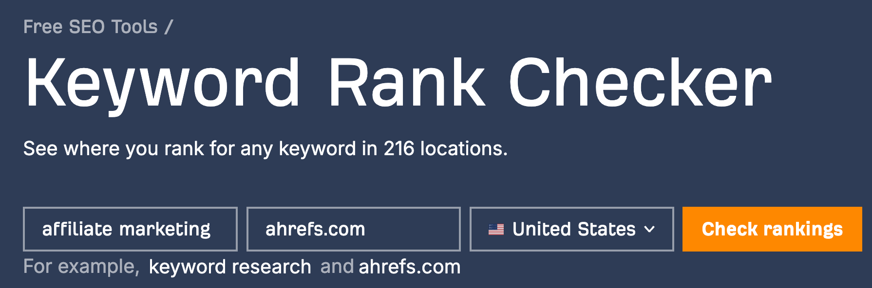 Ahrefs' Free Keyword Rank Checker