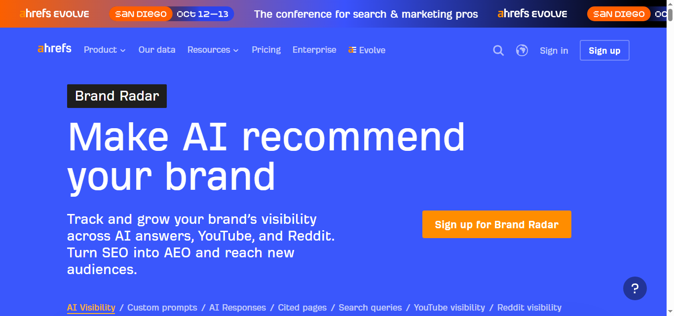 Ahrefs Brand Radar